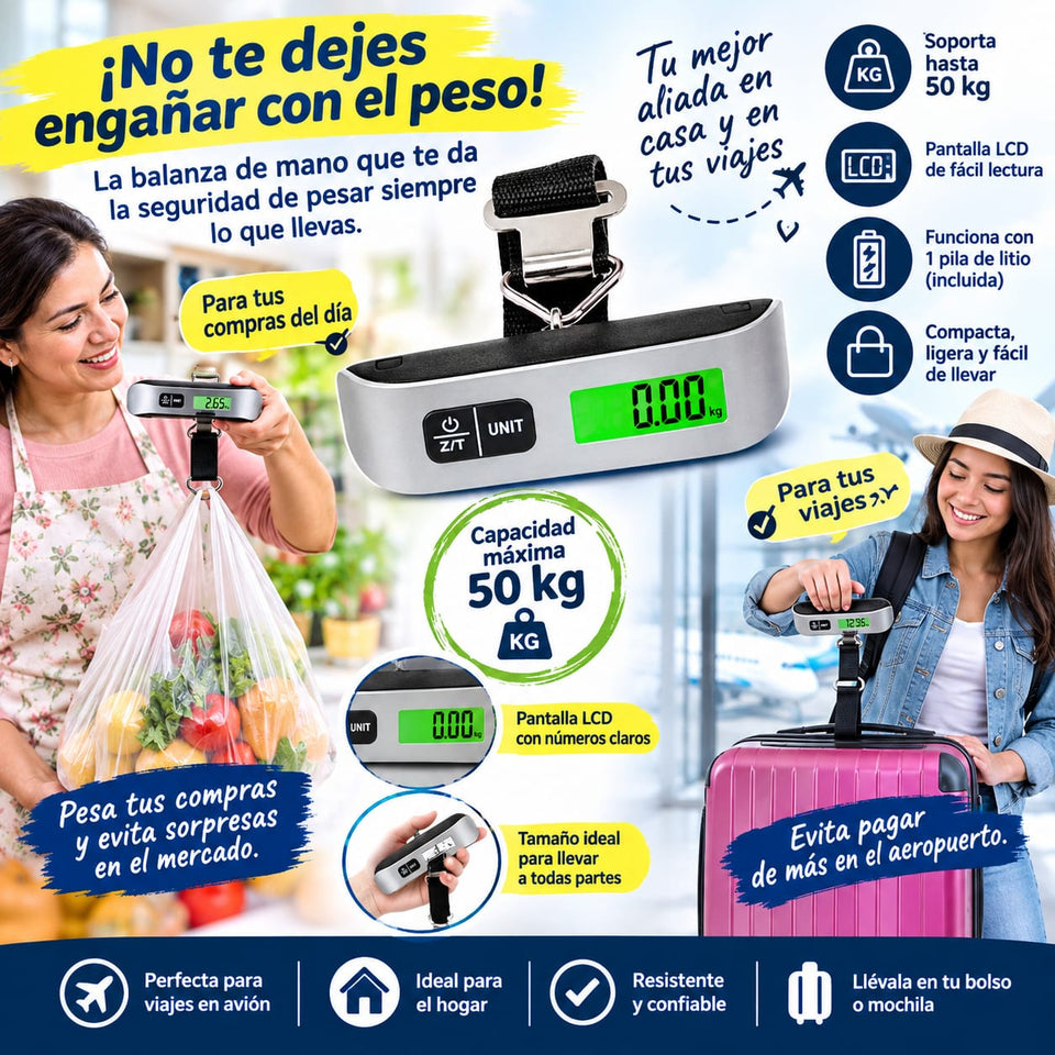 BALANZA INTELIGENTE DE MANO, pesa donde quieras, cuando quieras