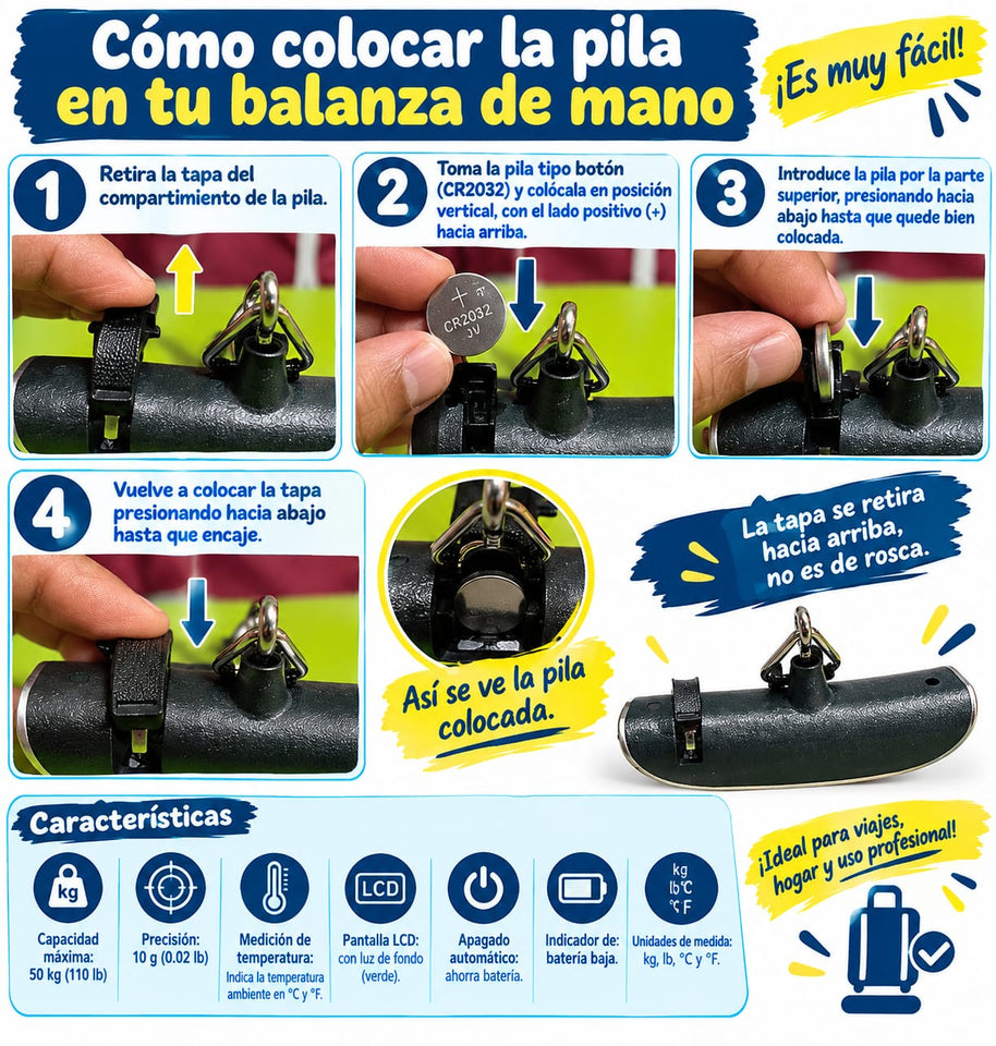 BALANZA INTELIGENTE DE MANO, pesa donde quieras, cuando quieras